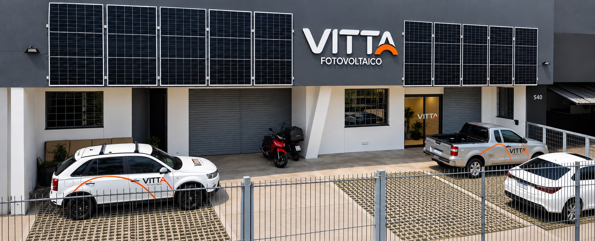 Fachada da sede da Vitta Fotovoltaico em Londrina